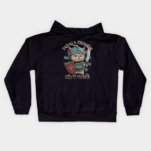 Nordic Norse Valhalla Viking Cat Warrior Kids Hoodie